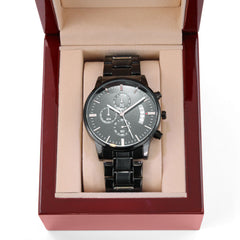 Engraved Watch We've Got Your Six (Charcoal Black) – Men's Watch
