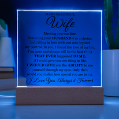 To My Beautiful Wife (Printed) – Acrylic Square