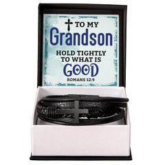 Hold Tightly - Cross Leather Bracelet