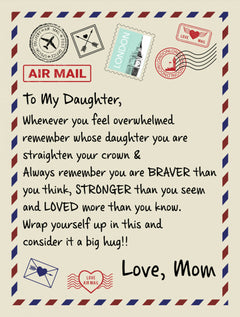 To My Daughter Braver I Love You (From Mom) – Sherpa Fleece Blanket