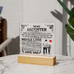 To My Daughter Promise – Acrylic Square